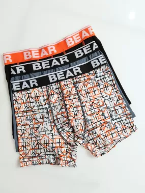 3 Pack Wireless Print Boxers - Orange