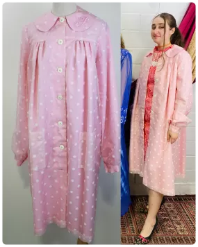 60s-Style Pink Flower Dress Jacket, Pinky's Uniform from Hairspray, Movie Costume, Embroidered P Initial