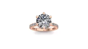 9mm (2.70ct) Katie ForeverOne Round Moissanite Diamond Underhalo Engagement Ring 14K Gold MOENG021