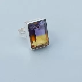 Ametrine Gemstone Solid 925 Sterling Silver Ring, Handcrafted Jewelry, Gift for her