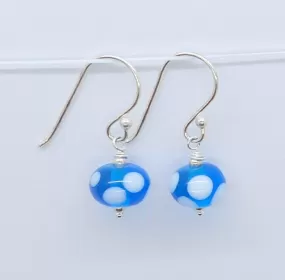 aqua dot mini bead earrings