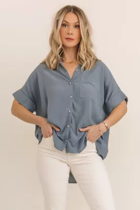 Azaria Grey Cuffed Sleeve Top