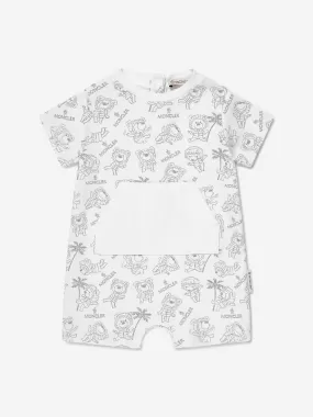 Baby Bear Logo Romper in White