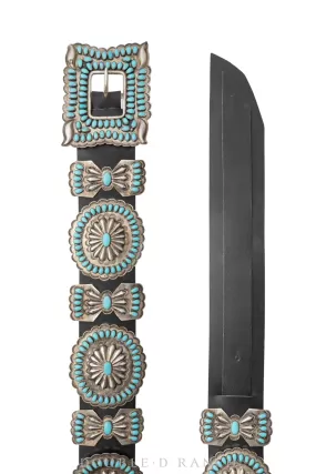 Belt, A Vintage, Concho, Turquoise, Hallmark, Vintage, 440