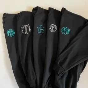 Black Monogram Crewneck