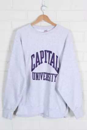 Capital University Ohio Grey Marle Reverse Weave Sweatshirt USA Made (XL)