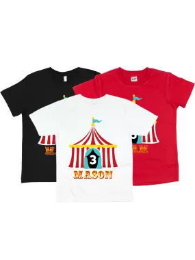 Circus Big Top Kids Shirt - Black, Red, & White