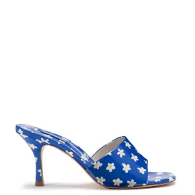 Colette Mule In Blue Floral Patent Leather