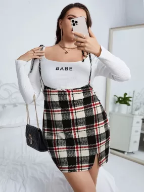 Dress - Plaid - Tie Shoulder