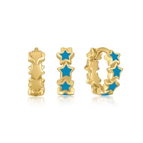 Happy Kids II | Nance Single Earring | Blue Enamel | 14K Gold Plated 925 Silver