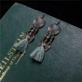 Long Tassel Antique Vintage Sequins Stones Earring