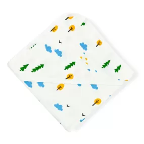 Muslin Hooded Towel/Blanket - 100% Organic Cotton- Tree