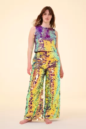 VIVIENNE SEQUIN TROUSERS - ORCHID